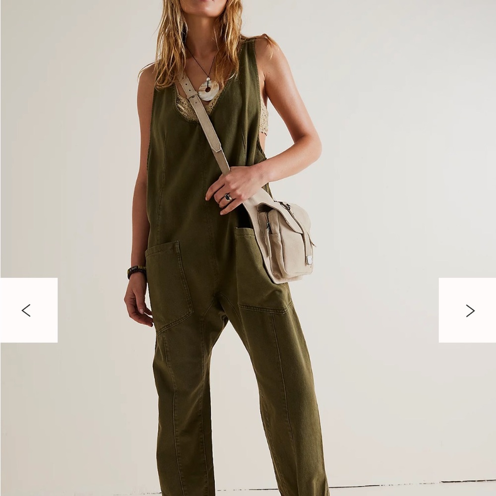 We The Free High Roller Jumpsuit in Moss Stone.
